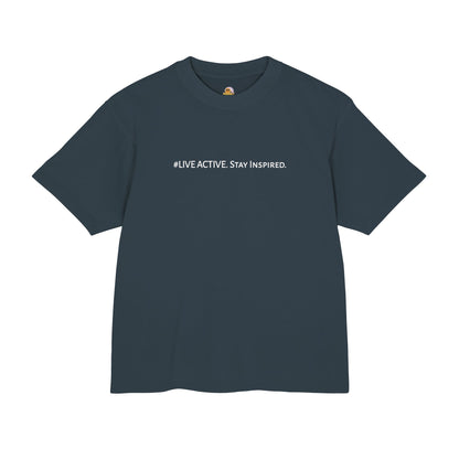 “Live Active. Stay Inspired.” with Happiness & Success — Boxy Graphic T-Shirt
