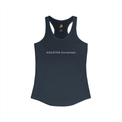 Women's "Live Active. Stay Inspired." Tank (White Logo)