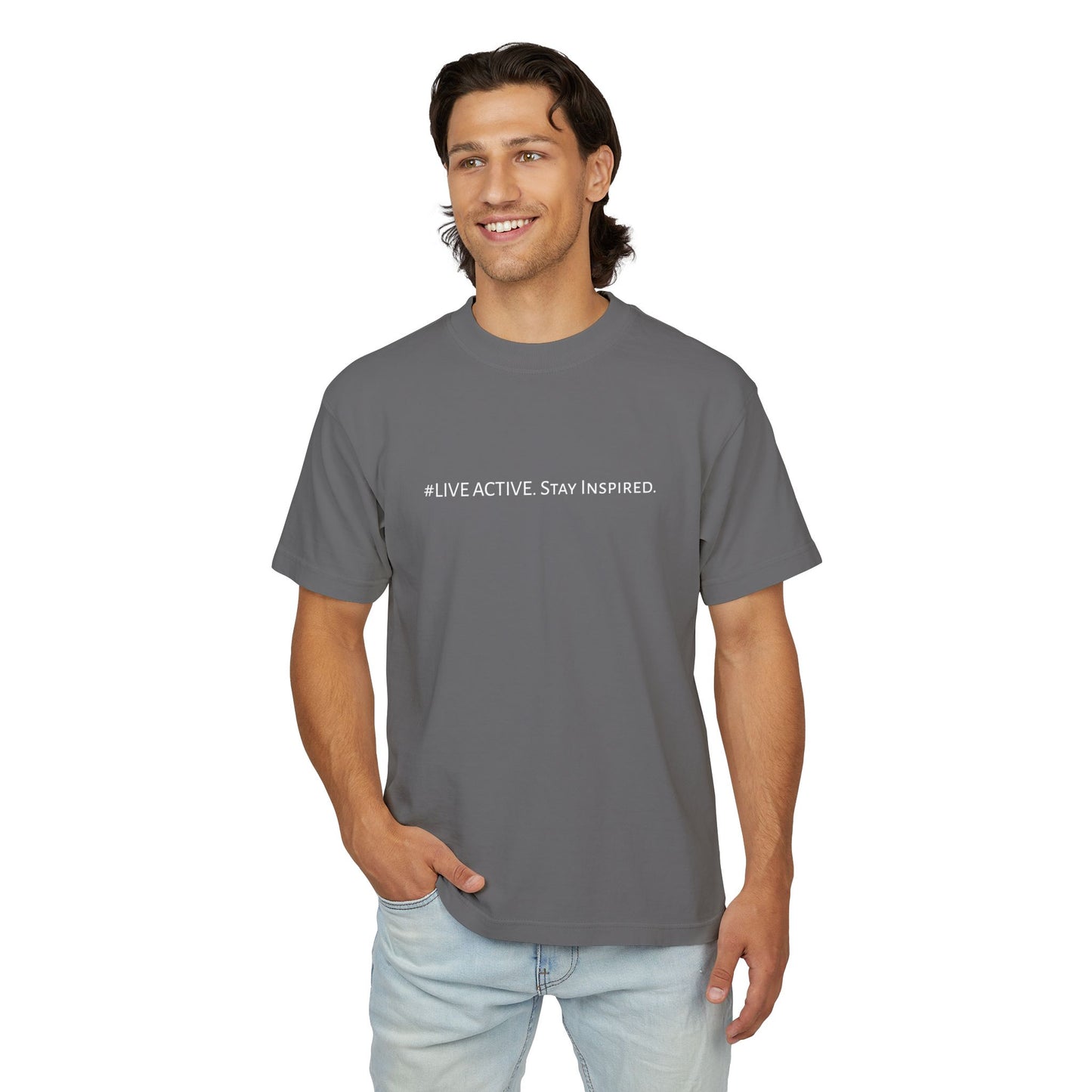 “Live Active. Stay Inspired.” with Happiness & Success — Boxy Graphic T-Shirt