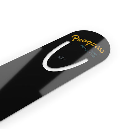 Progress Over Perfection — Wishing You Happiness and Success Inspirational Metal Bookmark
