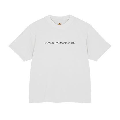 “Live Active. Stay Inspired.” with Happiness & Success — Boxy Graphic T-Shirt