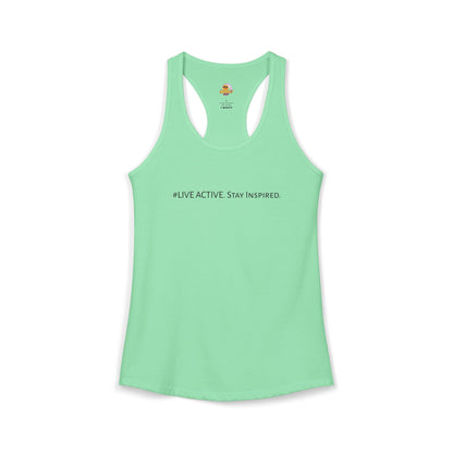 Women's "Live Active. Stay Inspired." Tank (Black Logo)