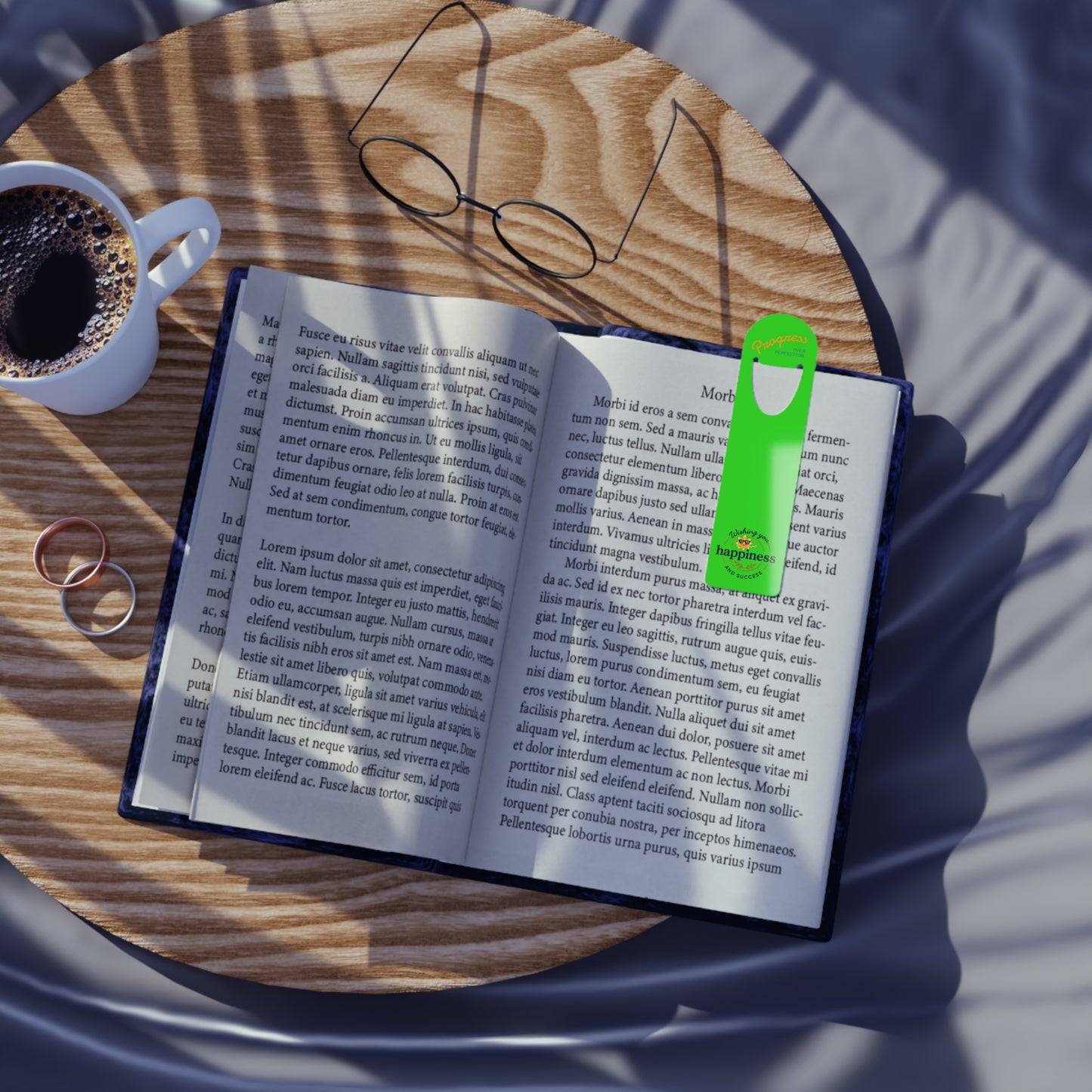 Progress Over Perfection — Wishing You Happiness and Success Inspirational Metal Bookmark