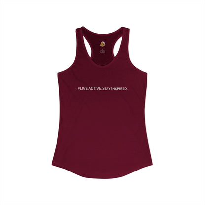Women's "Live Active. Stay Inspired." Tank (White Logo)