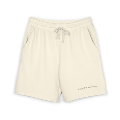 "Live Active. Stay Inspired." Sweat Shorts — Lightweight Casual Lounge Shorts (Black Logo)