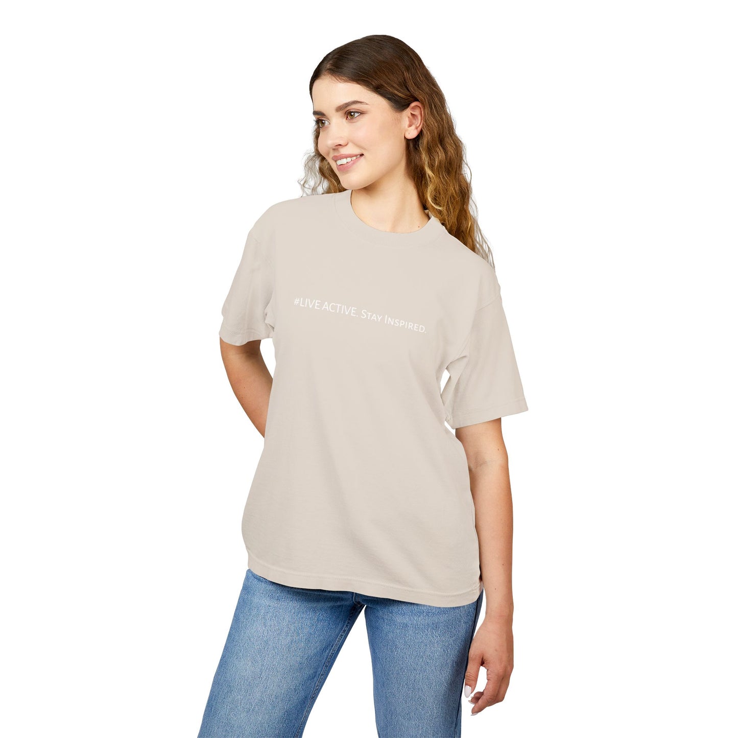“Live Active. Stay Inspired.” with Happiness & Success — Boxy Graphic T-Shirt