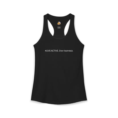 Women's "Live Active. Stay Inspired." Tank (White Logo)