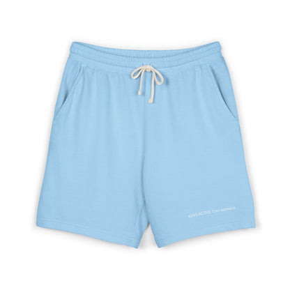 "Live Active. Stay Inspired." Sweat Shorts — Lightweight Casual Lounge Shorts (White Logo)