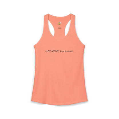 Women's "Live Active. Stay Inspired." Tank (Black Logo)