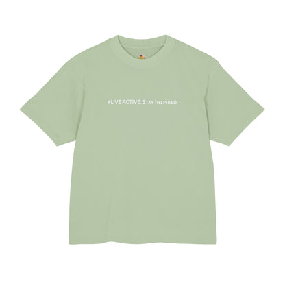 “Live Active. Stay Inspired.” with Happiness & Success — Boxy Graphic T-Shirt