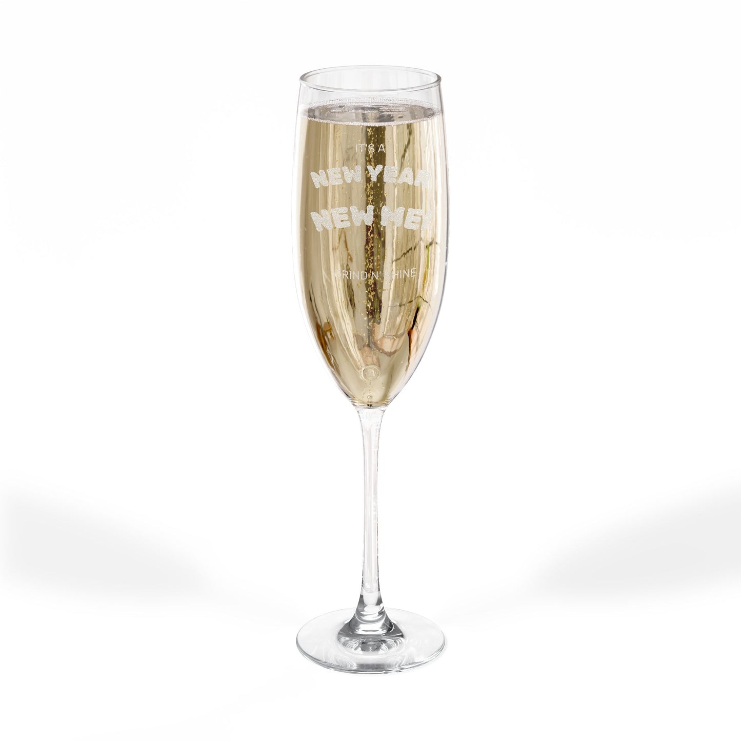 New Year New Me Celebration Glass –Personalized  Engraved 8oz Champagne Flute