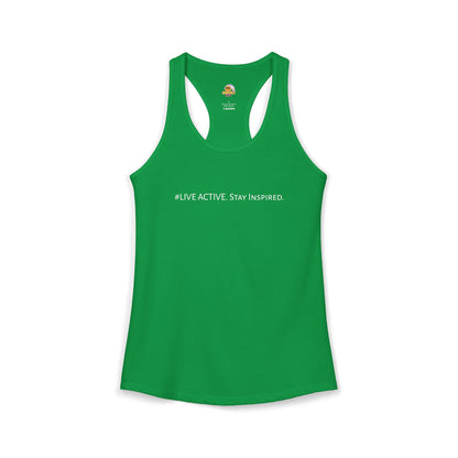 Women's "Live Active. Stay Inspired." Tank (White Logo)
