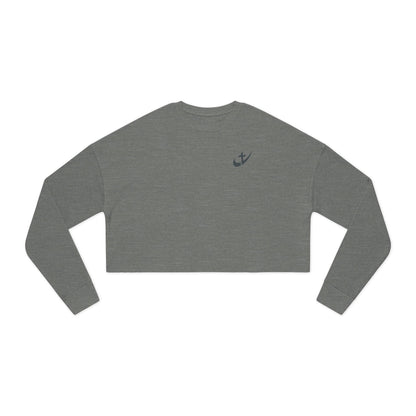 Heavenlyhigh swoosh Logo— Women's  Nautical Casual Cropped Top Sweatshirt