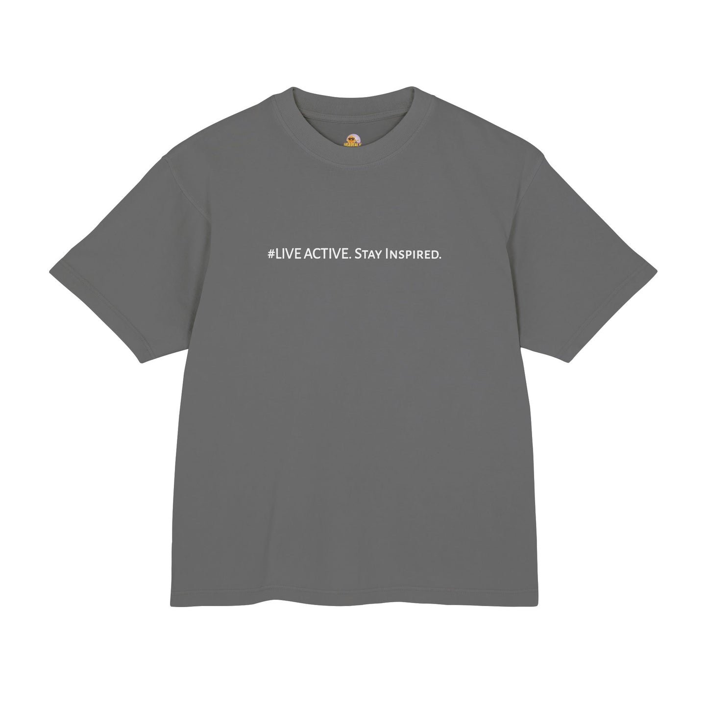 “Live Active. Stay Inspired.” with Happiness & Success — Boxy Graphic T-Shirt