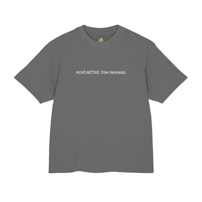 “Live Active. Stay Inspired.” with Happiness & Success — Boxy Graphic T-Shirt