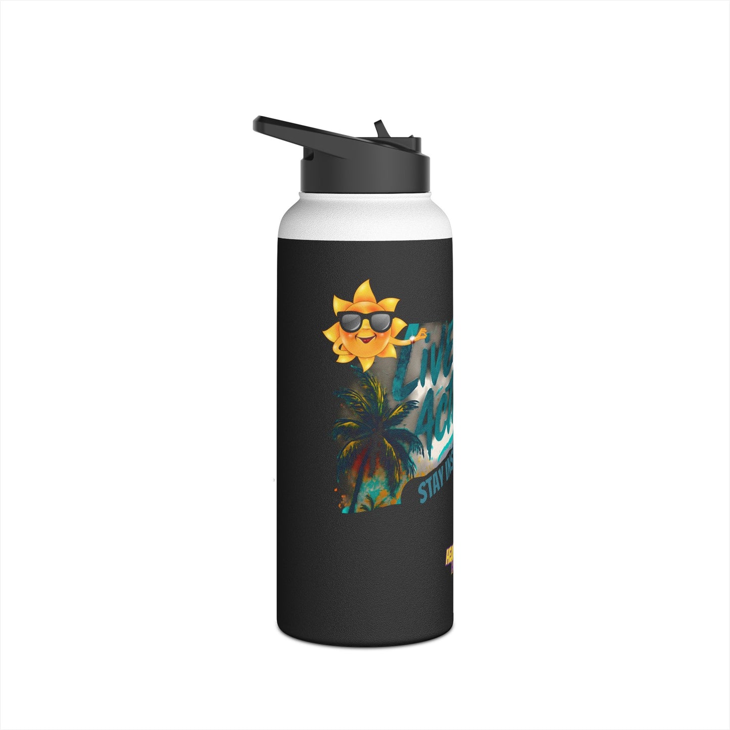 Live Active Stainless Steel Water Bottle — Stay Inspired Tropical Sports Flask