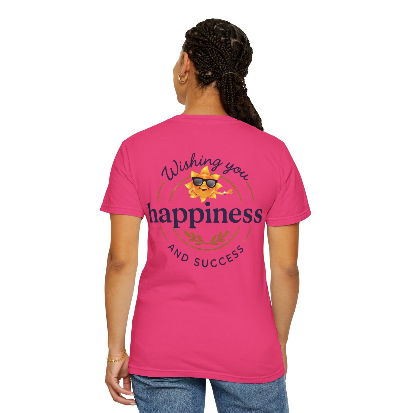 Wishing You Happiness Unisex T-Shirt, Casual Wear, Gift for Friends, Positive Vibes Tee, Summer Style, Motivational Clothing