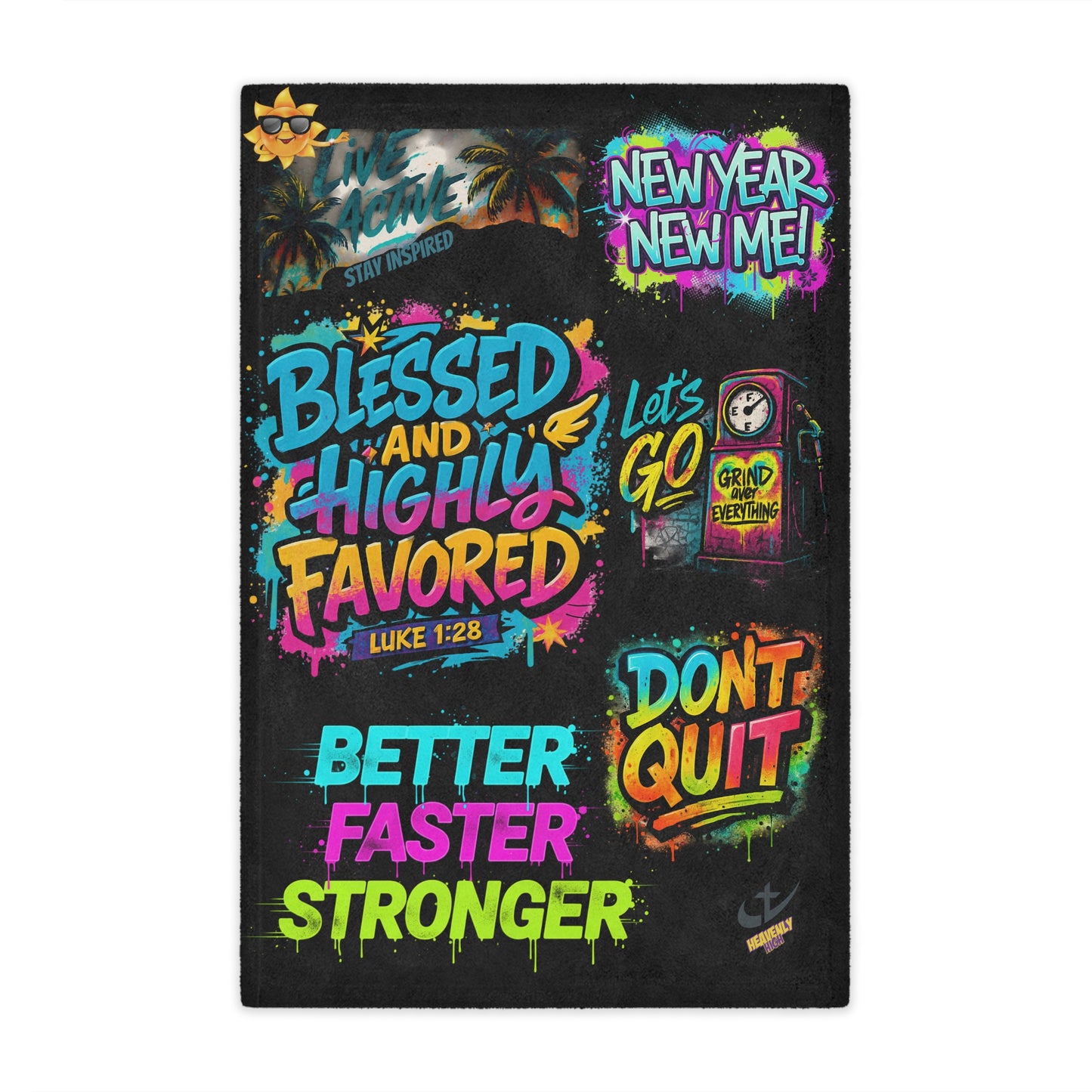 Blessed & Highly Favored Minky Blanket — Inspirational New Year Motivational Throw (Don’t Quit, Better Faster Stronger)