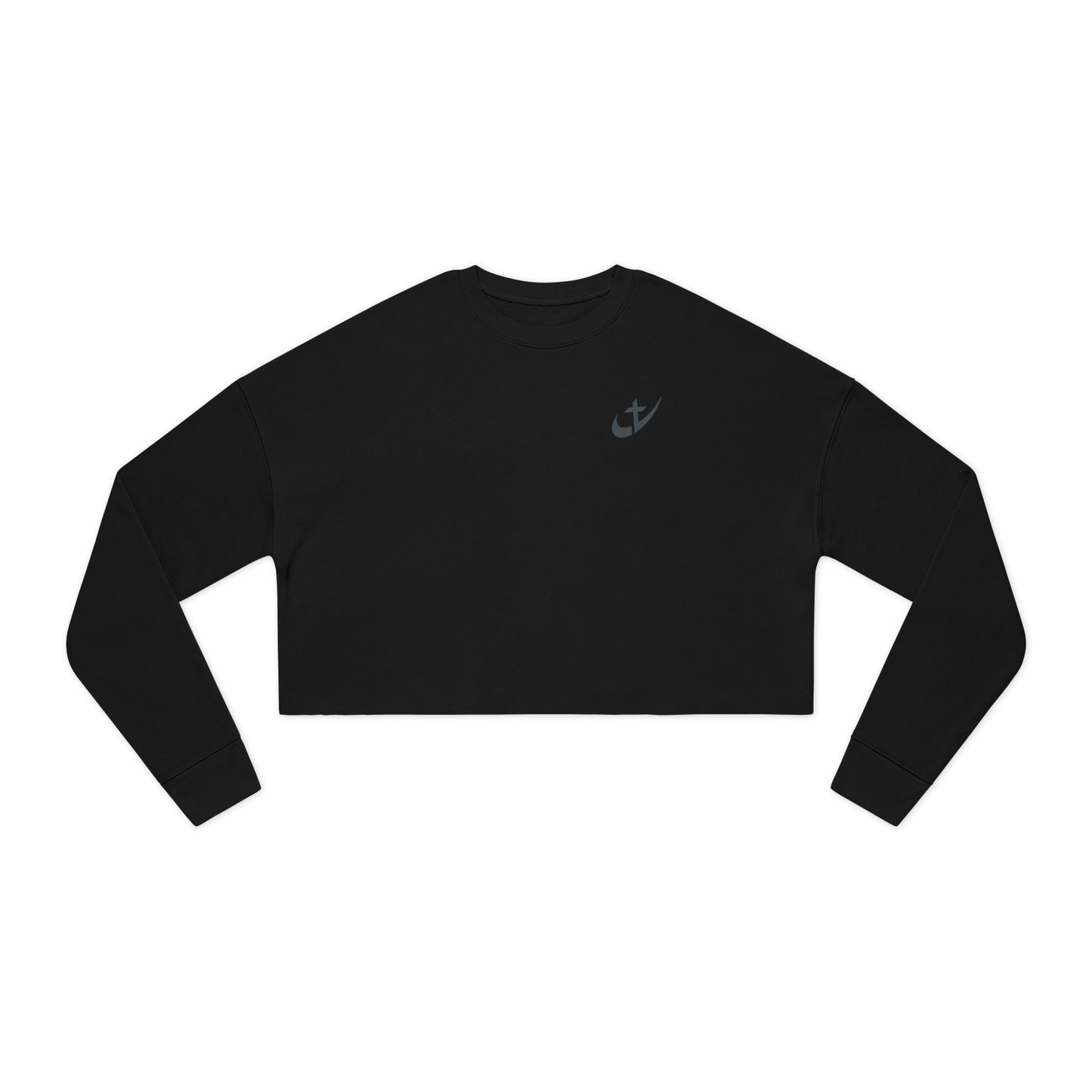 Heavenlyhigh swoosh Logo— Women's  Nautical Casual Cropped Top Sweatshirt