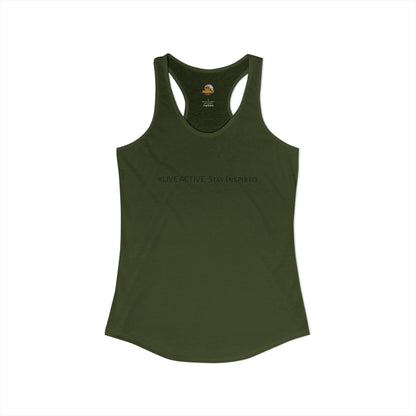 Women's "Live Active. Stay Inspired." Tank (Black Logo)