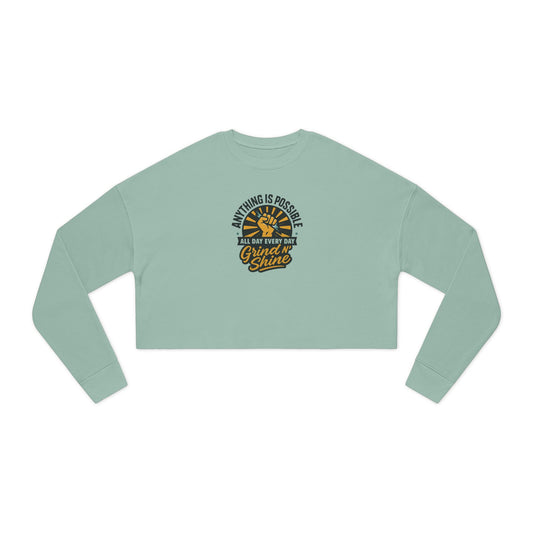 Grind & Shine Cropped Sweatshirt — Positive Vibes Women's Crop Top