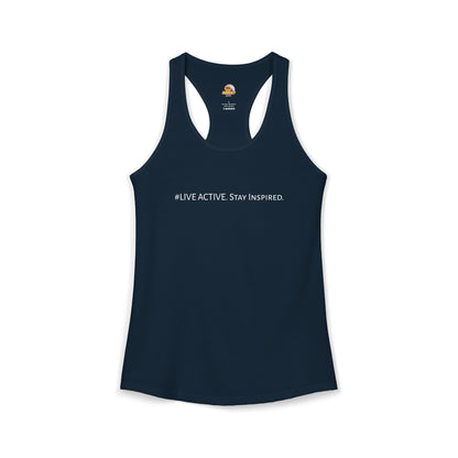 Women's "Live Active. Stay Inspired." Tank (White Logo)