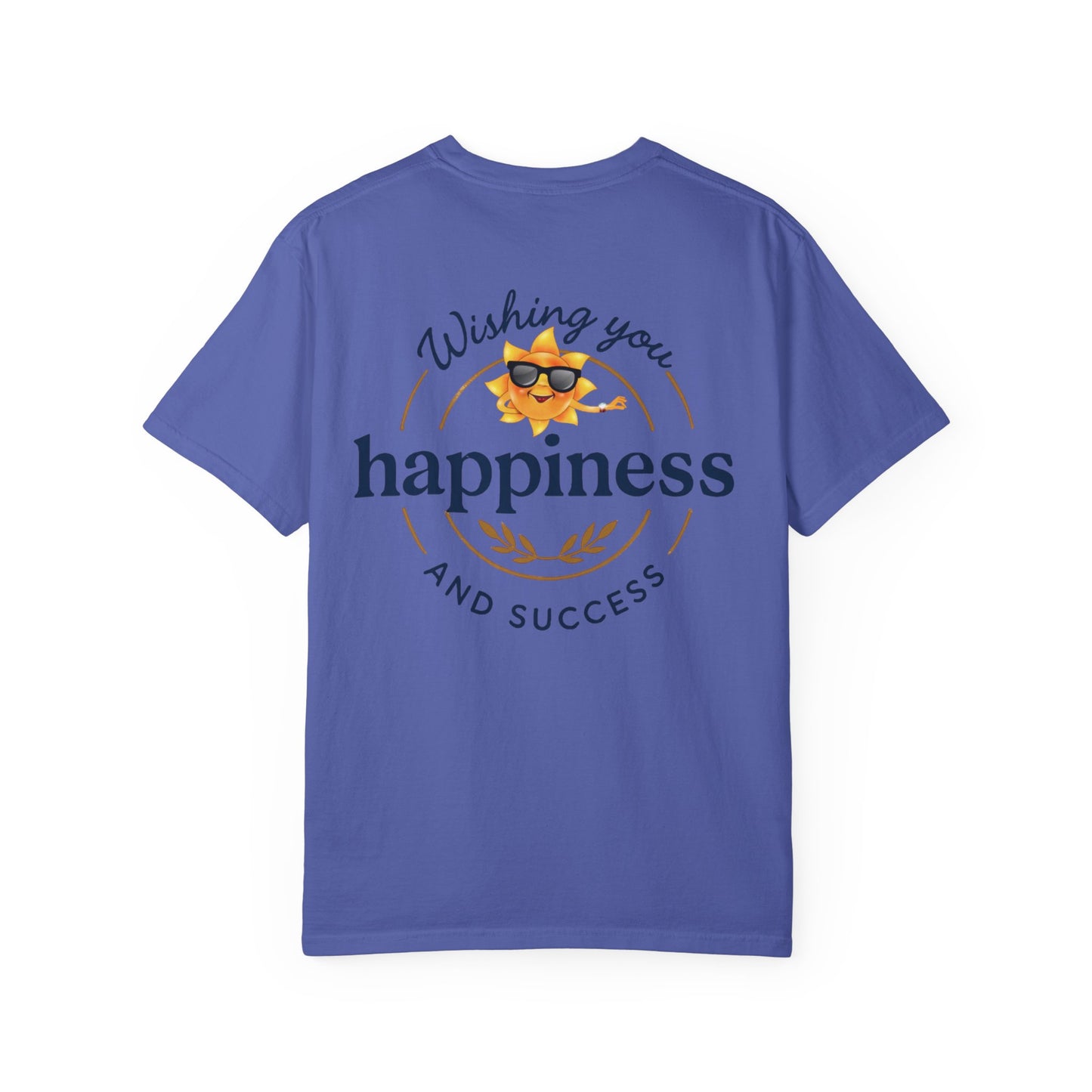 Wishing You Happiness & Success Swoosh Cross T-Shirt, Positive Vibes Motivational Clothing