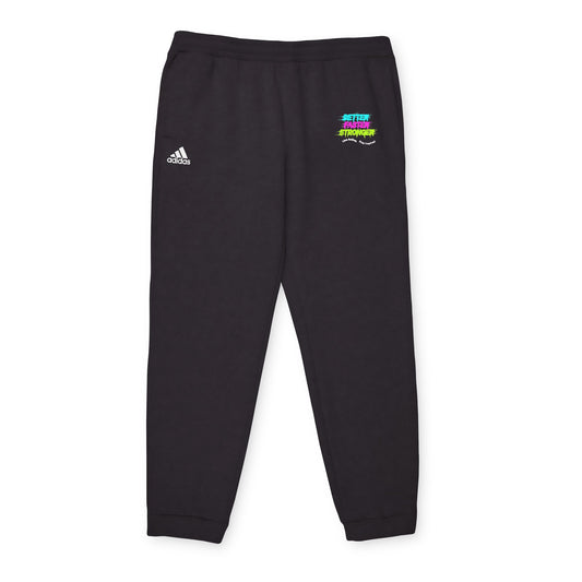 "Better Faster Stronger" Neon Graphic—'Adidas' Fleece Joggers