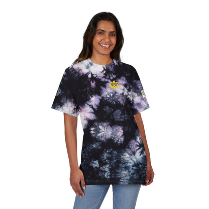 Vibrant Oversized Tie-Dye T-Shirt with Fun Embroidery, Summer Essential, Boho Fashion, Festival Wear, Unisex Casual Tee