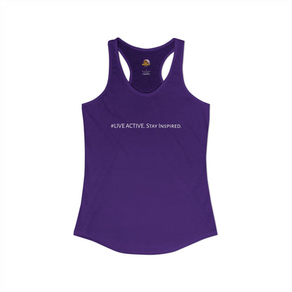 Women's "Live Active. Stay Inspired." Tank (White Logo)