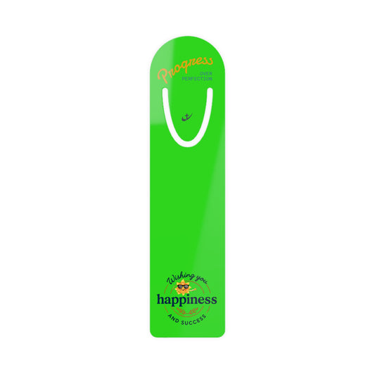 Progress Over Perfection — Wishing You Happiness and Success Inspirational Metal Bookmark