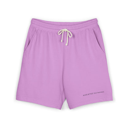 "Live Active. Stay Inspired." Sweat Shorts — Lightweight Casual Lounge Shorts (Black Logo)