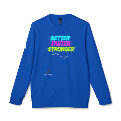 "Better Faster Stronger" Neon Graphic—Adidas Crewneck Sweatshirt