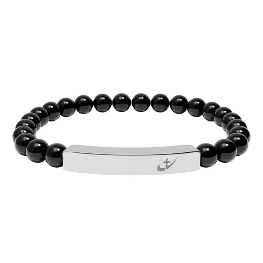 HeavenlyHigh Swoosh Beaded Bracelets — Natural Stone Stretch Bar Bracelets