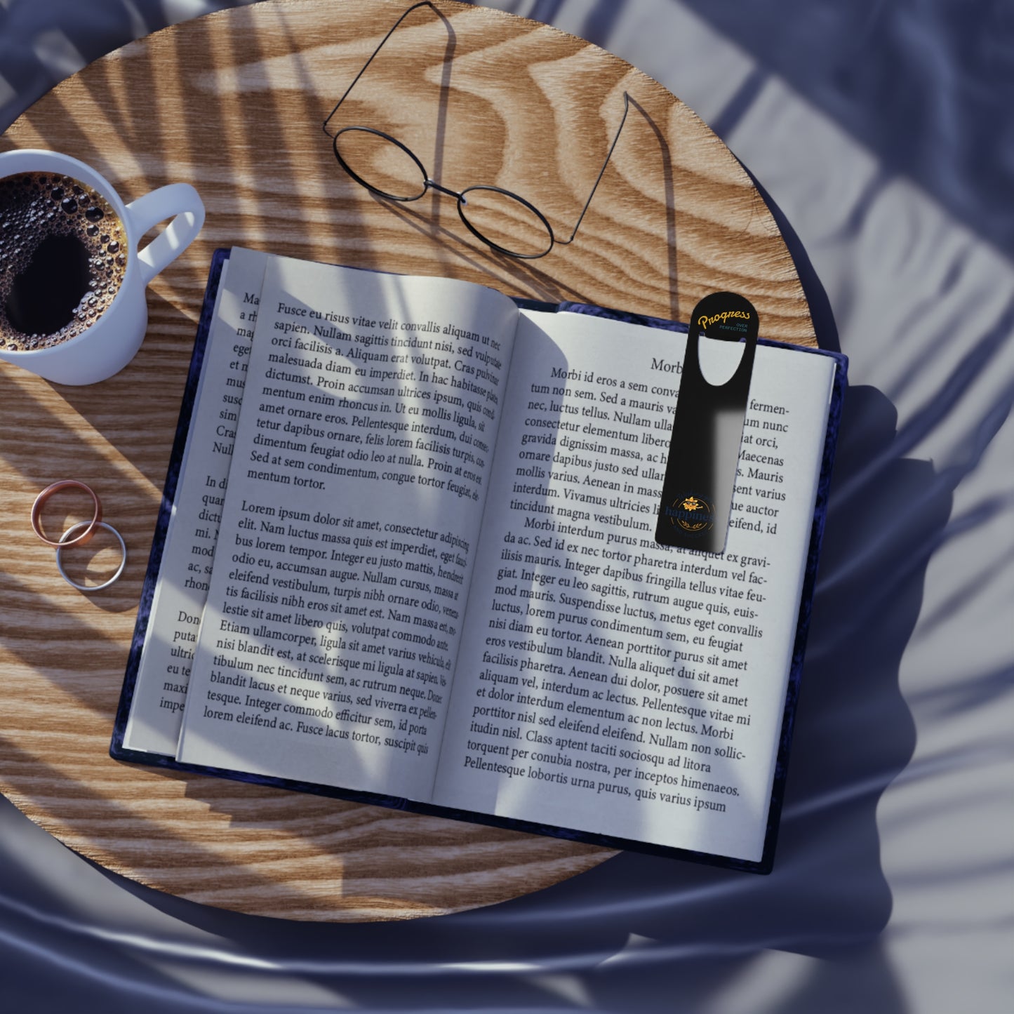 Progress Over Perfection — Wishing You Happiness and Success Inspirational Metal Bookmark