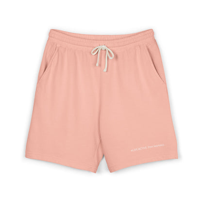 "Live Active. Stay Inspired." Sweat Shorts — Lightweight Casual Lounge Shorts (White Logo)
