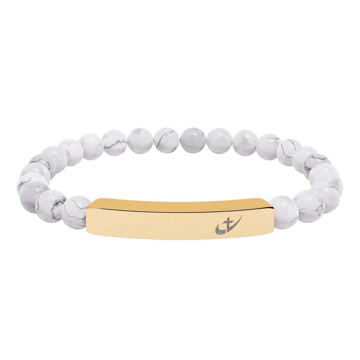 HeavenlyHigh Swoosh Beaded Bracelets — Natural Stone Stretch Bar Bracelets