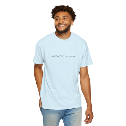 Live Active. Stay Inspired T-Shirt —Motivational Graphic Tee (Black Logo)