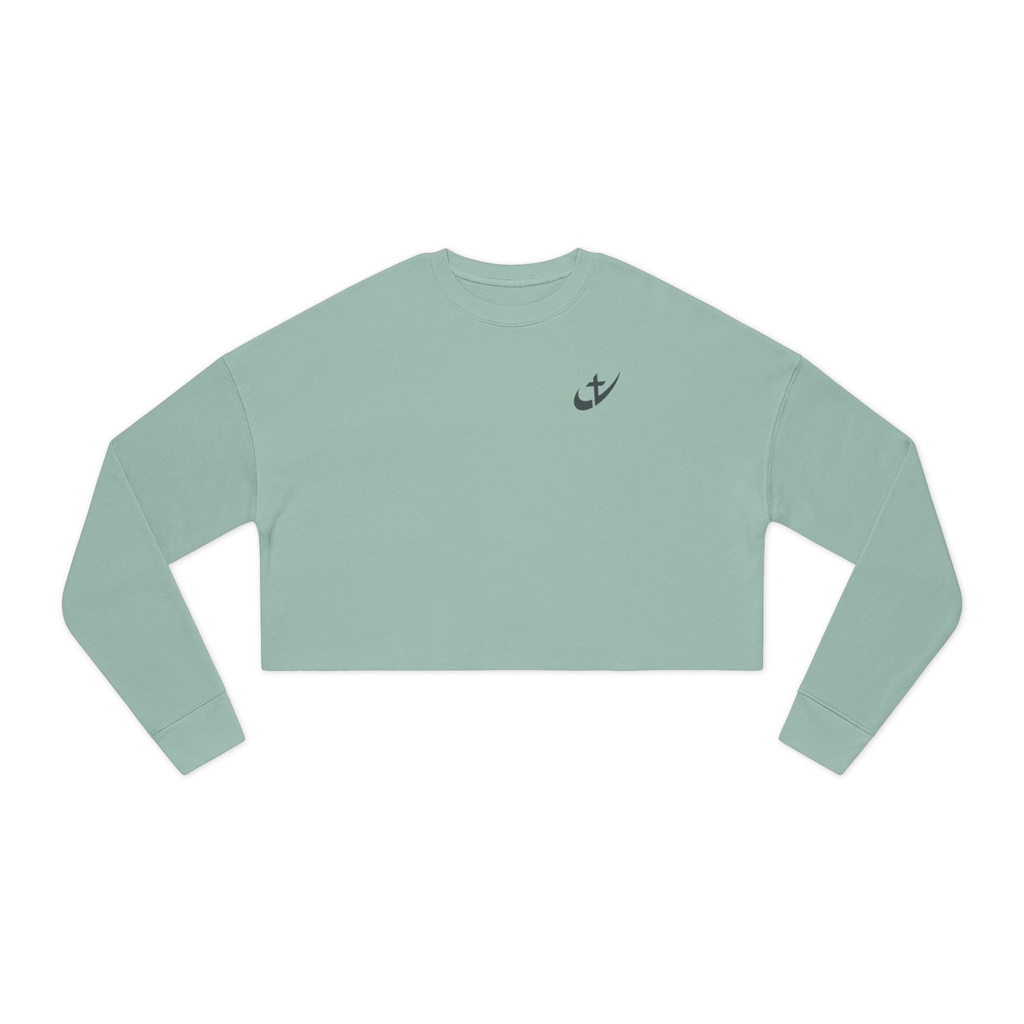 Heavenlyhigh swoosh Logo— Women's  Nautical Casual Cropped Top Sweatshirt