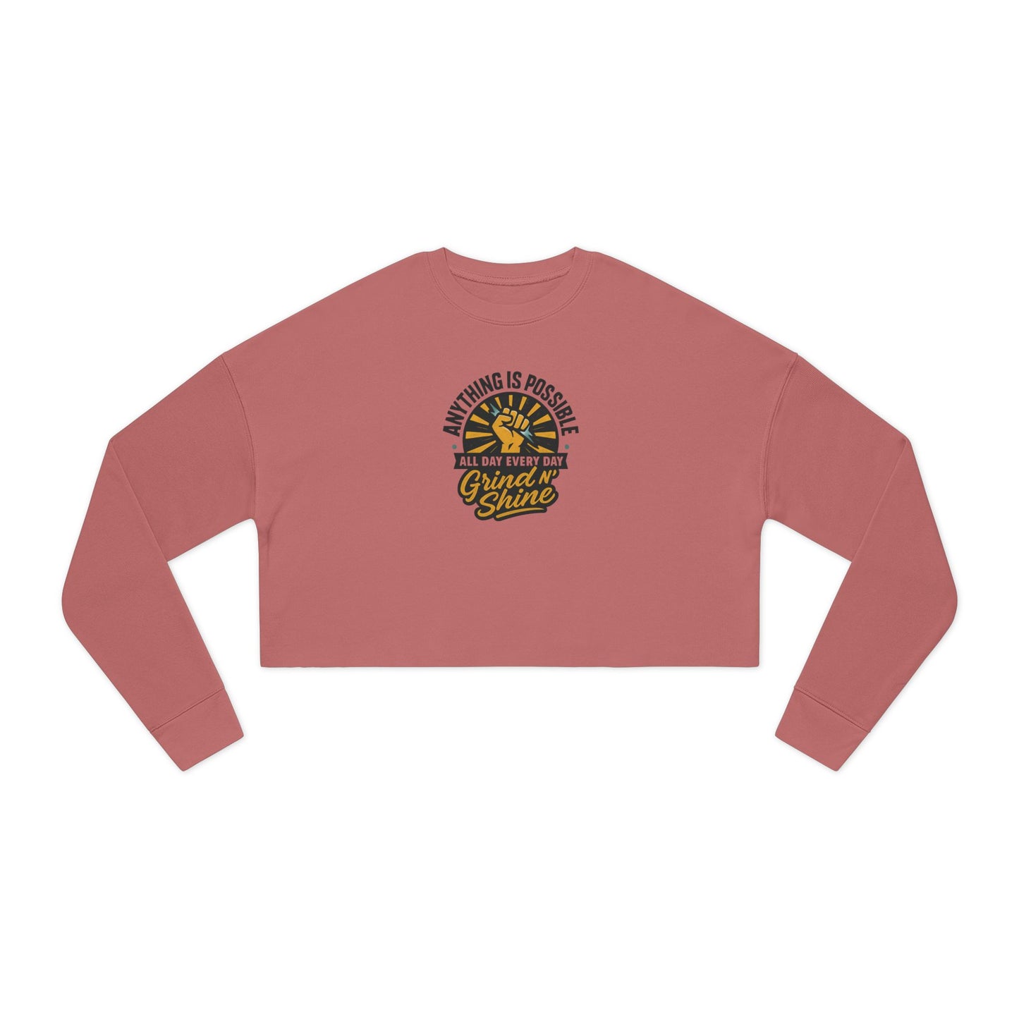 Grind & Shine Cropped Sweatshirt — Positive Vibes Women's Crop Top