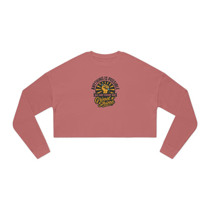 Grind & Shine Cropped Sweatshirt — Positive Vibes Women's Crop Top
