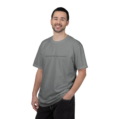 Live Active. Stay Inspired T-Shirt —Motivational Graphic Tee (Black Logo)