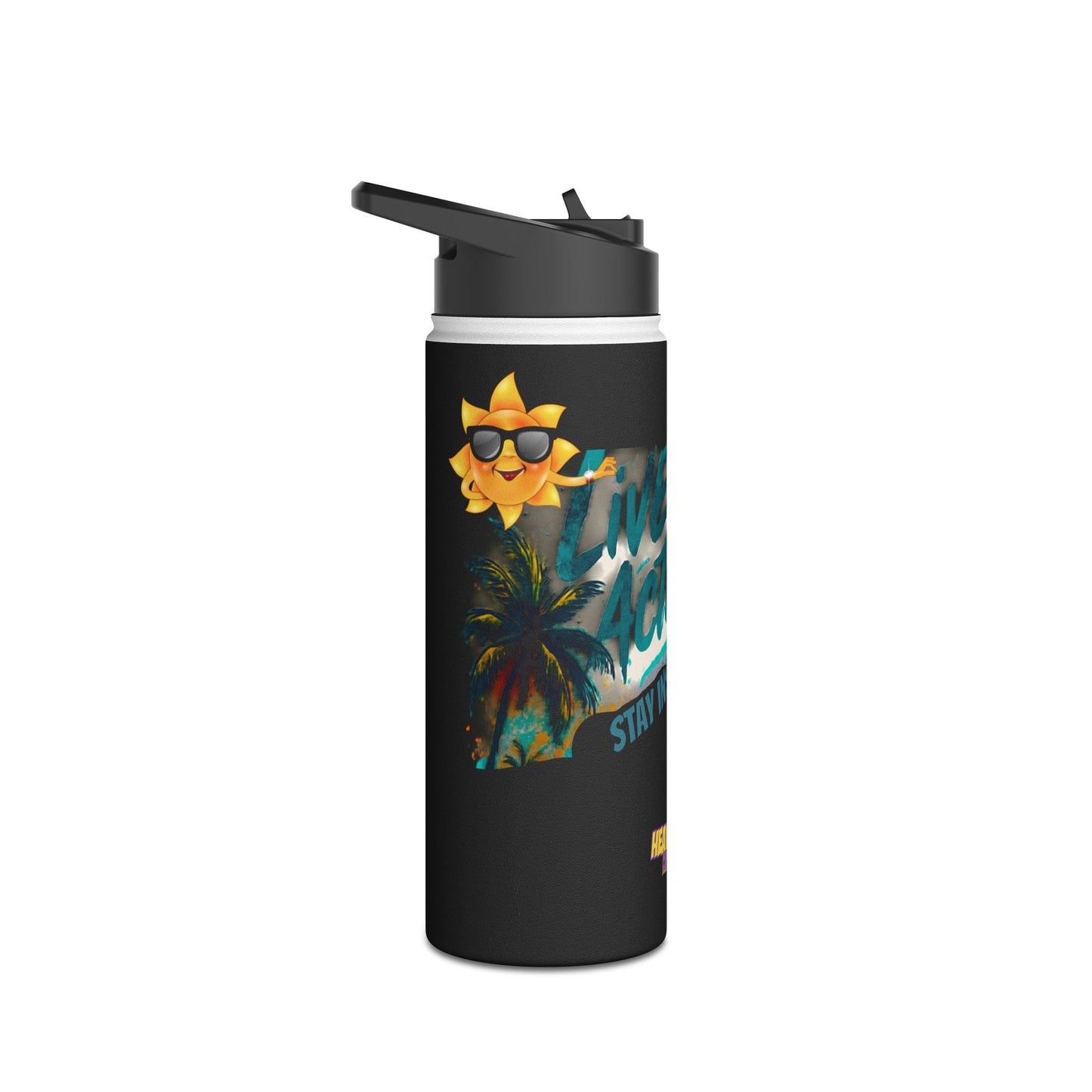 Live Active Stainless Steel Water Bottle — Stay Inspired Tropical Sports Flask