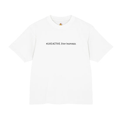 “Live Active. Stay Inspired.” with Happiness & Success — Boxy Graphic T-Shirt