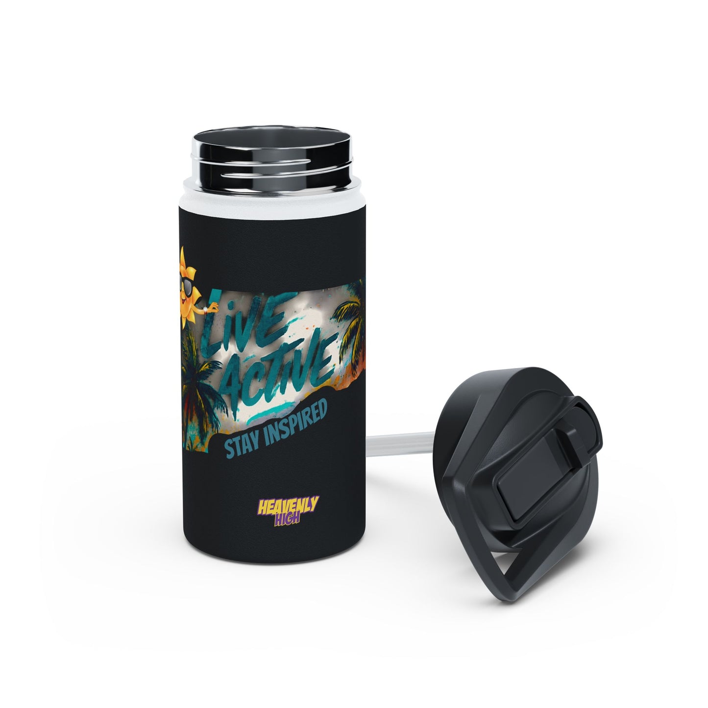 Live Active Stainless Steel Water Bottle — Stay Inspired Tropical Sports Flask