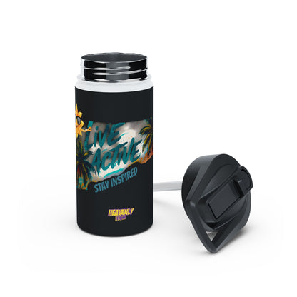 Live Active Stainless Steel Water Bottle — Stay Inspired Tropical Sports Flask