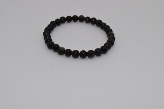 Gold Obsidian Bracelet 6mm