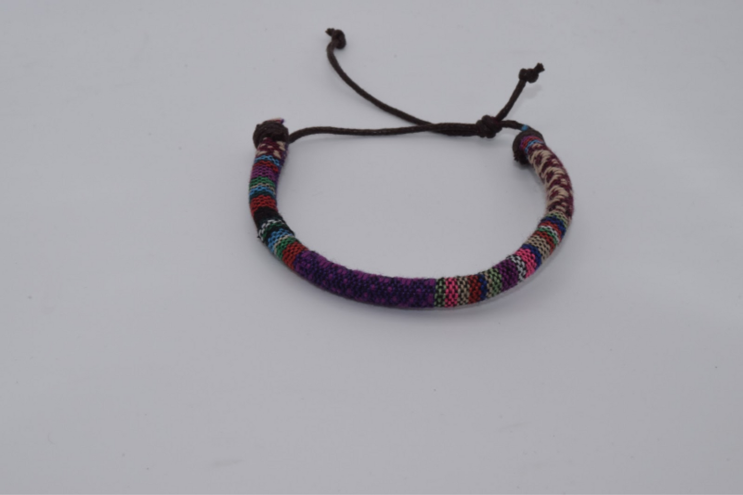 Purple Multi Colored Fabric Bracelet