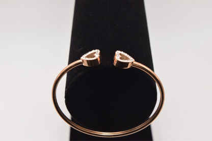 Double Heart Bracelet - Rose Golden