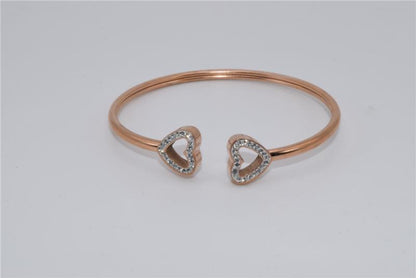 Double Heart Bracelet - Rose Golden